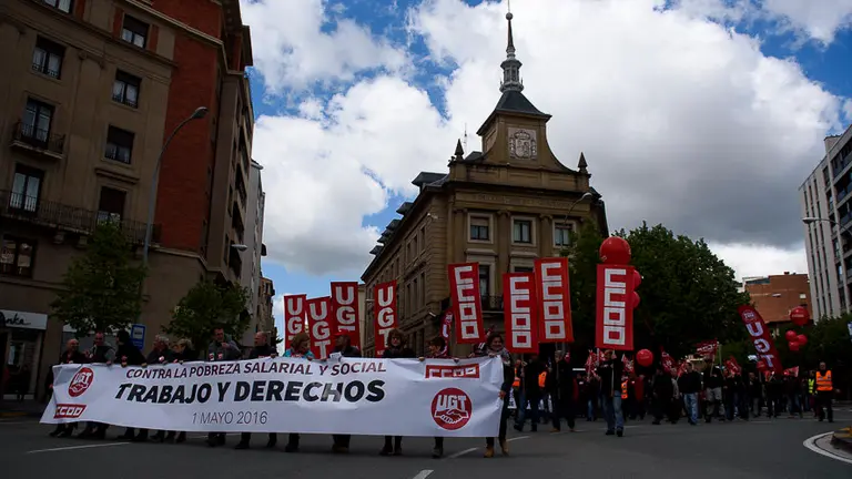 Manifestación del 1 de mayo de CCOO y UGT. PABLO LASAOSA 6