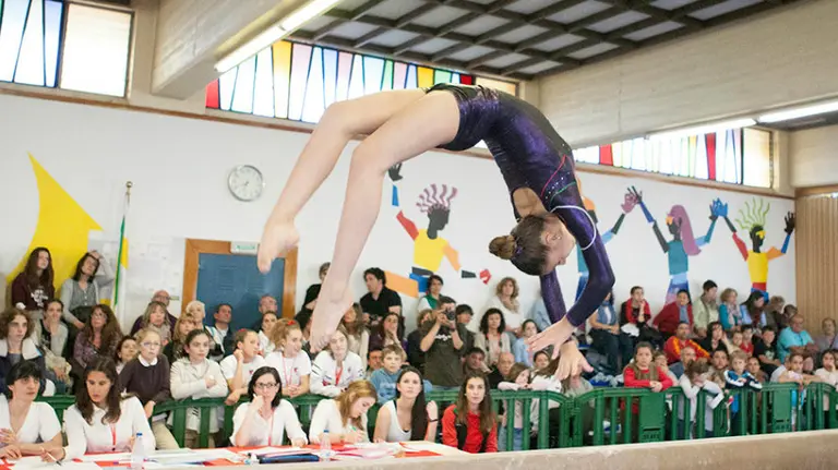 Prueba de gimnasia en la CD Amaya. Cedida.
