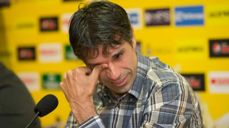 Valer&oacute;n se despide emocionado. Twitter Las Palmas.