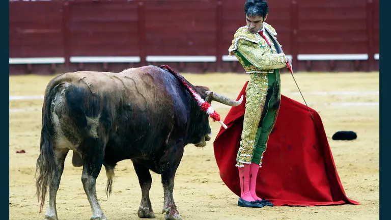 GRA441 JEREZ DE LA FRONTERA (Cádiz), 7/005/2016.- El diestro José Tomás, que reaparece después de tres años de ausencia de los ruedos españoles, da un pase de muleta durante la corrida de la Feria de Jerez, donde compartió cartel con José Marí Manzanares y Juan José Padilla. EFE/Román Ríos