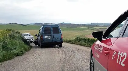 Accidente ocurrido en Tafalla. (Policía Foral).