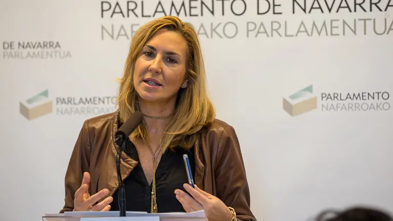 Ana Beltrán (PPN) en su comparencia tras la Mesa y la Junta de Portavoces del Parlamento de Navarra. (7). IÑIGO ALZUGARAY