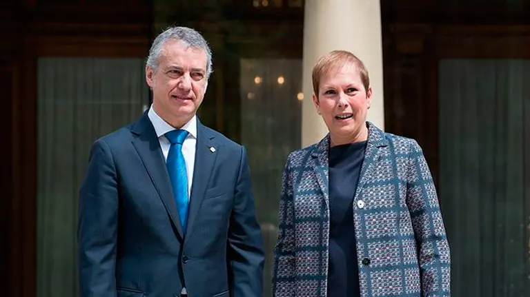 Urkullu y Barkos durante el encuentro.EP