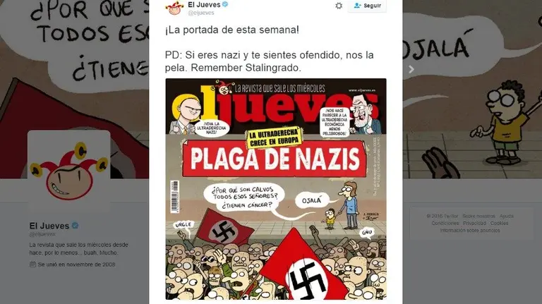 Portada de El Jueves por la que ha sido agredida la directora de la revista.