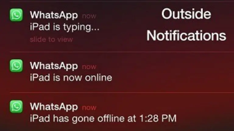 Notificaciones en WhatsApp de contactos en línea.