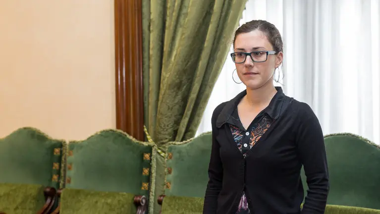 Laura Berro en la reunión de la Comisión de Asuntos Ciudadanos del Ayuntamiento de Pamplona. (1). IÑIGO ALZUGARAY