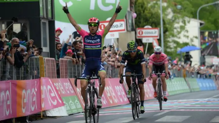 Final de la etapa del Giro. Twitter.