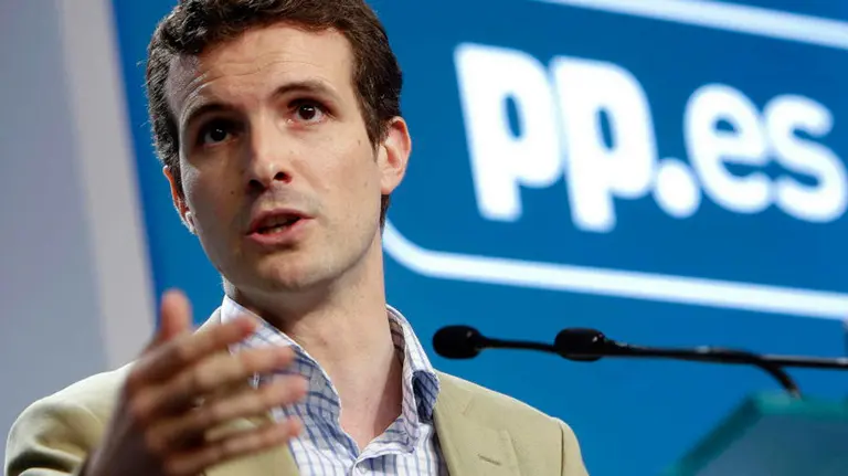 Pablo Casado durante una rueda de prensa. EFE