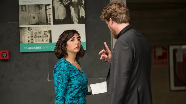 Laura Pérez (Podemos) y Maiorga Ramírez (EH Bildu) en el Parlamento de Navarra. (1). IÑIGO ALZUGARAY