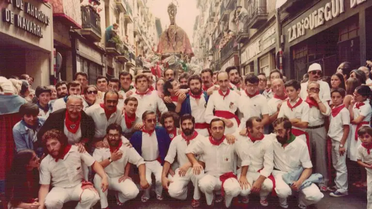 Las peñas con San Fermín en la calle.
