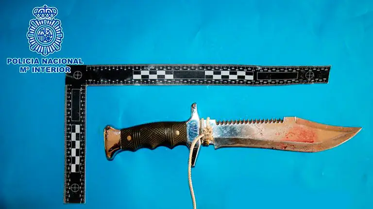 Cuchillo con el que agredió a su compañero. EP