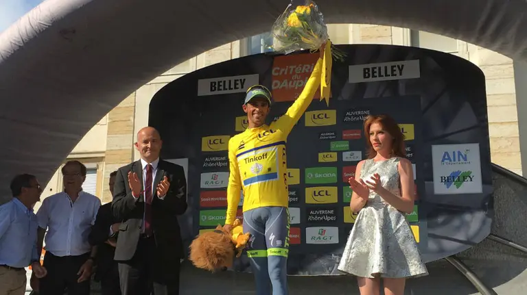 Alberto Contador sigue líder de la Dauphine. Twitter.