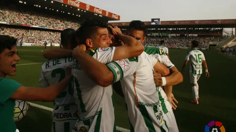 El Córdoba toma ventaja por 2-1 ante el Girona. Twitter Laliga.
