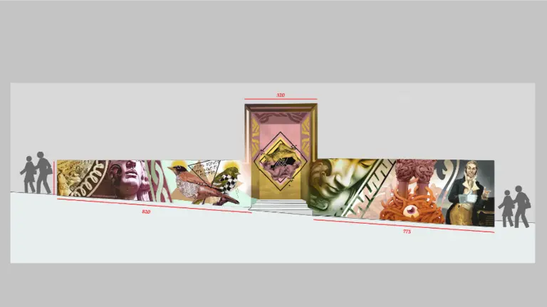 Así quedará el mural del Museo de Navarra, que será pintado por distintos artistas del graffiti.