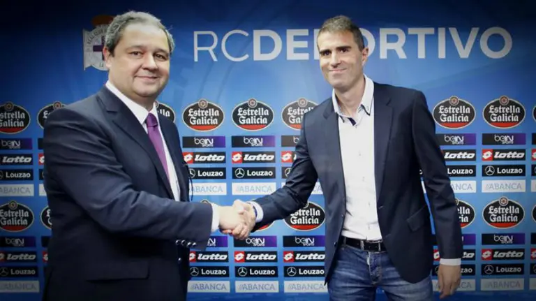 El Deportivo presenta a Garitano. Efe.