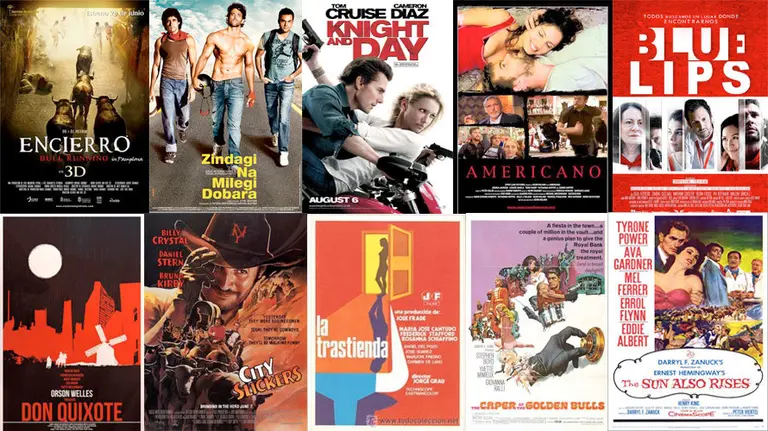 Carteles-de-diez-películas-en-las-que-San-Fermín-es-protagonista.