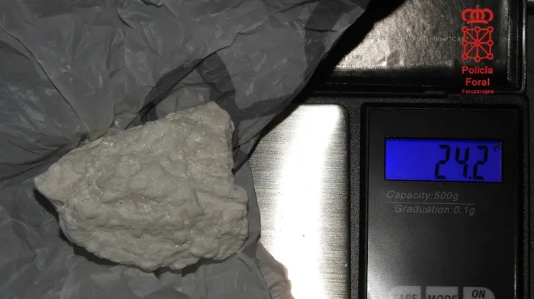 Parte de la droga incautada por la Policía Foral en Mutilva. PF