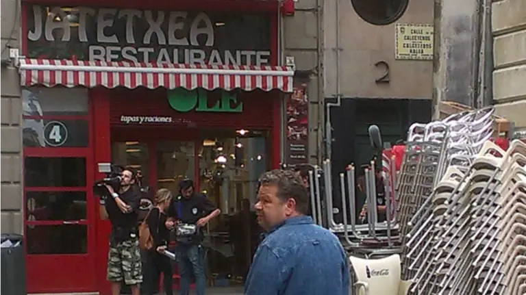 Chicote en la plaza consistorial de Pamplona. 