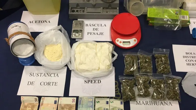 Material incautado por la Policía Nacional. 