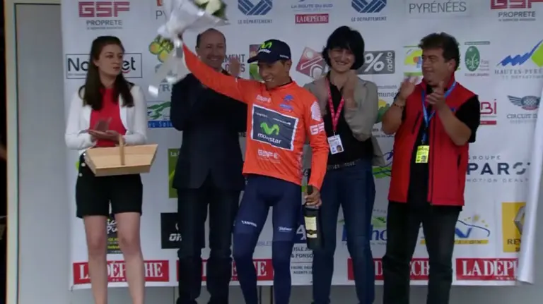 Nairo Quintana es el líder de la Ruta del Sur. Movistar team
