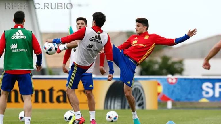 Entrenamiento de la selección española. Twitter.