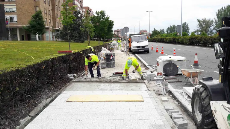 Carril bici de la Avenida de Navarra en Pamplona.