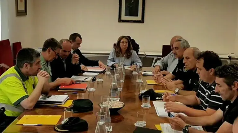 Fuerzas y cuerpos de seguridad que operan en la Comunidad foral, durante la reunión de coordinación.