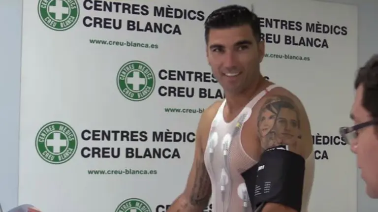 José Antonio Reyes en el reconocimiento médico.