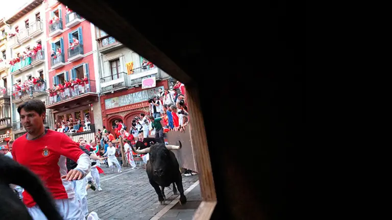 Retransmisión del encierro en TVE.