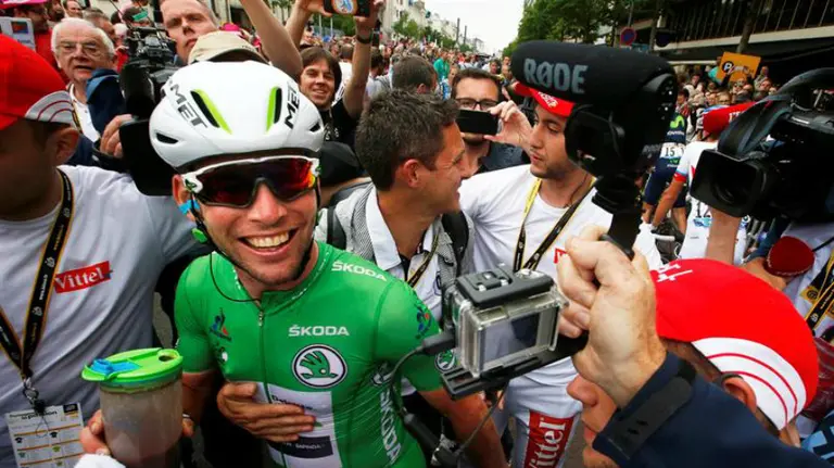 Cavendish tras ganar la tercera etapa. Efe.