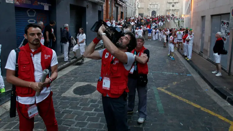 Cuarto encierro de San Fermín con toros de Jandilla en Santo Domingo. JORGE NAGORE (32)