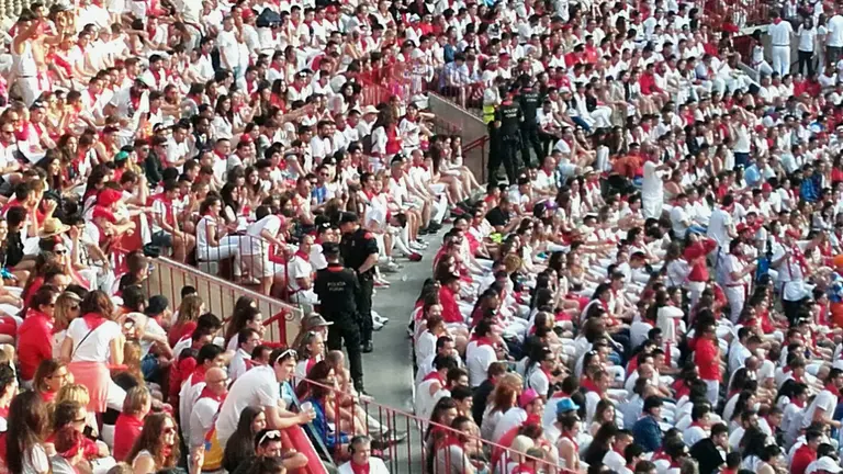 Intervención de la Policía Foral en la Plaza de toros.