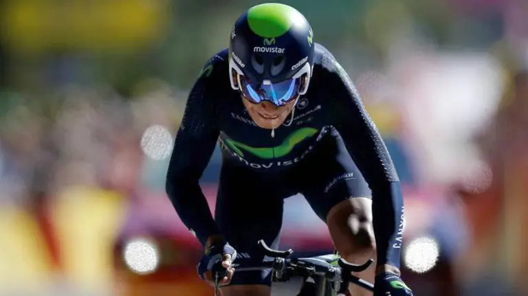 Nairo Quintana en plena CRI. Efe.