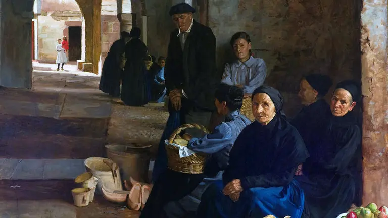 El mercado de Elizondo, obra del pintor Javier Ciga.