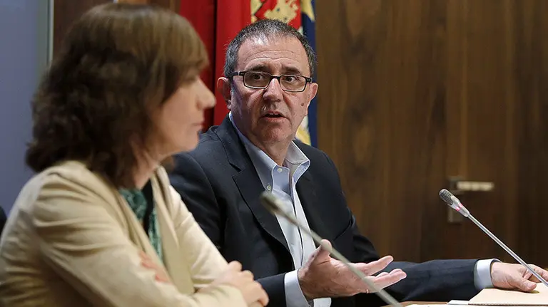 Felix Palomero, durante su presentación como el nuevo gerente de la Fundacion Baluarte. EFE/Ivan Aguinaga