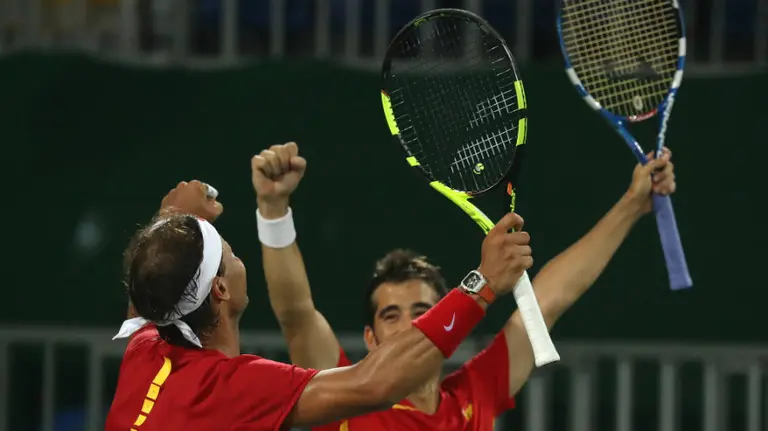 Rafa Nadal y Marc López pasan a semifinales en Río 2016. EFE.