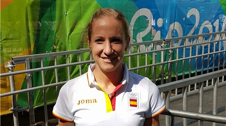 Estela Navascués, en la foto que ha colgado en su página de Facebook tras su retirada en los Juegos.