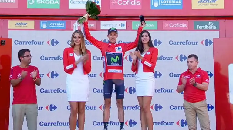 Rubén Fernández (Movistar) es el nuevo líder de la Vuelta. Foto Movistar.