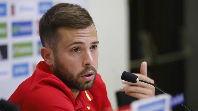 Jordi Alba en rueda de prensa con la Selección Española. Efe.