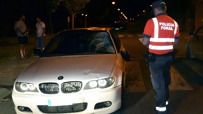 Vehículo implicado en el atropello del ciclista en Murchante.
