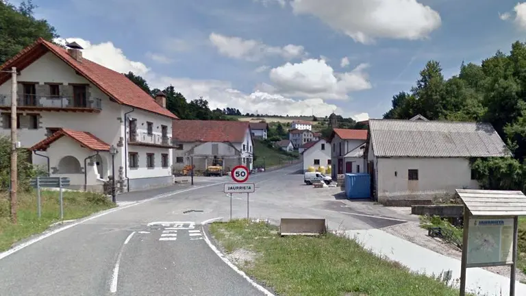 Imagen de la entrada a Jaurrieta (Valle de Salazar).