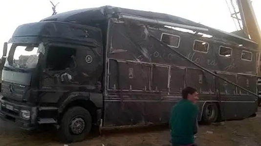 Estado en el que quedó esta madrugada el caminó de Joao Moura hijo tras el accidente sufrido. (Mundotoro)