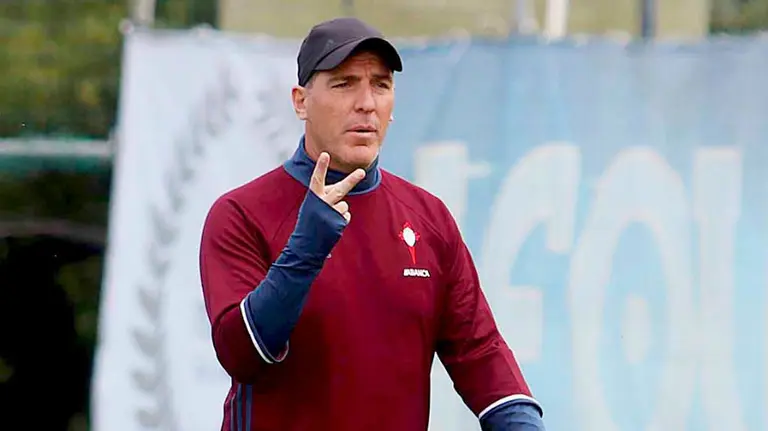 Eduardo Berizzo entrena al Celta. Foto web RC Celta.