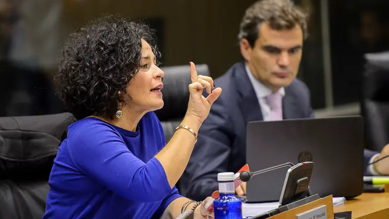 Inma Jurio en el Parlamento de Navarra. PABLO LASAOSA