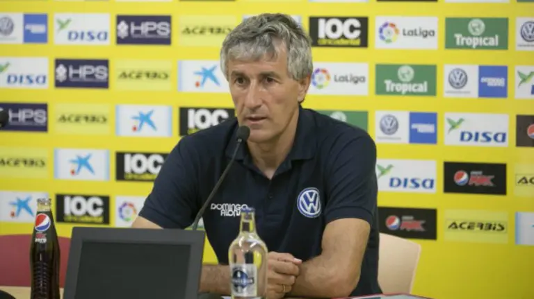 Quique Setién dirige a la UD Las Palmas. Web Las Palmas.