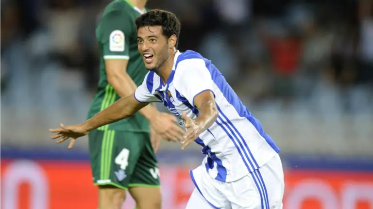 Carlos Vela golea para la Real Sociedad. Lfp.