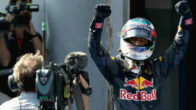 Ricciardo celebra su triunfo en Malasia. Twitter. Formula Uno.