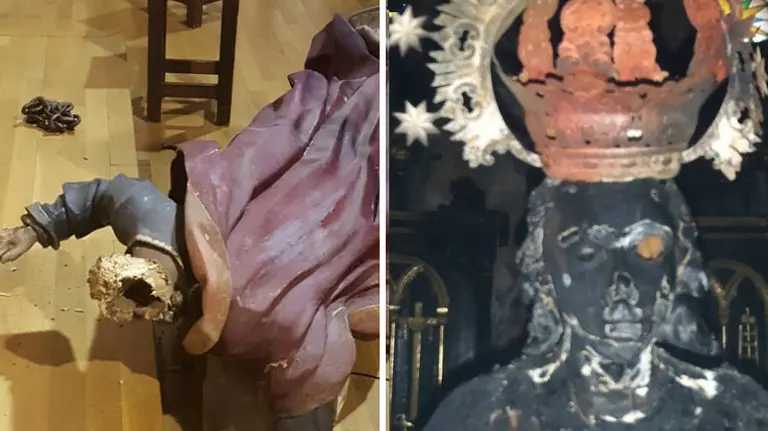 El resultado de los ataques de un marroquí a las iglesias de Fontellas y Ribaforada