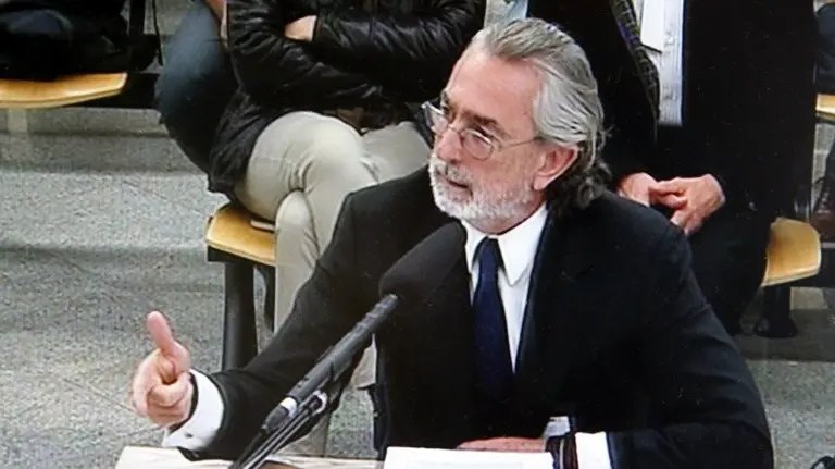 -Imagen del monitor de la sala de prensa de la Audiencia Nacional en San Fernando de Henares del presunto cabecilla de la trama Gürtel, Francisco Correa. EFEMariscal