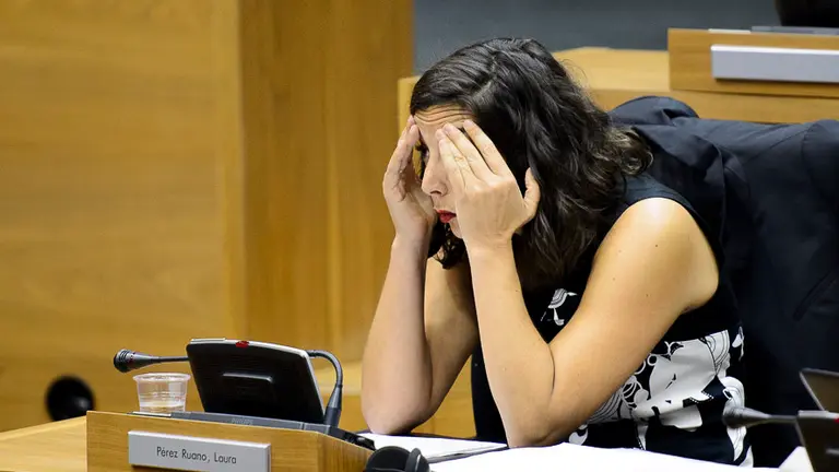 Laura Pérez, portavoz de Podemos. PABLO LASAOSA